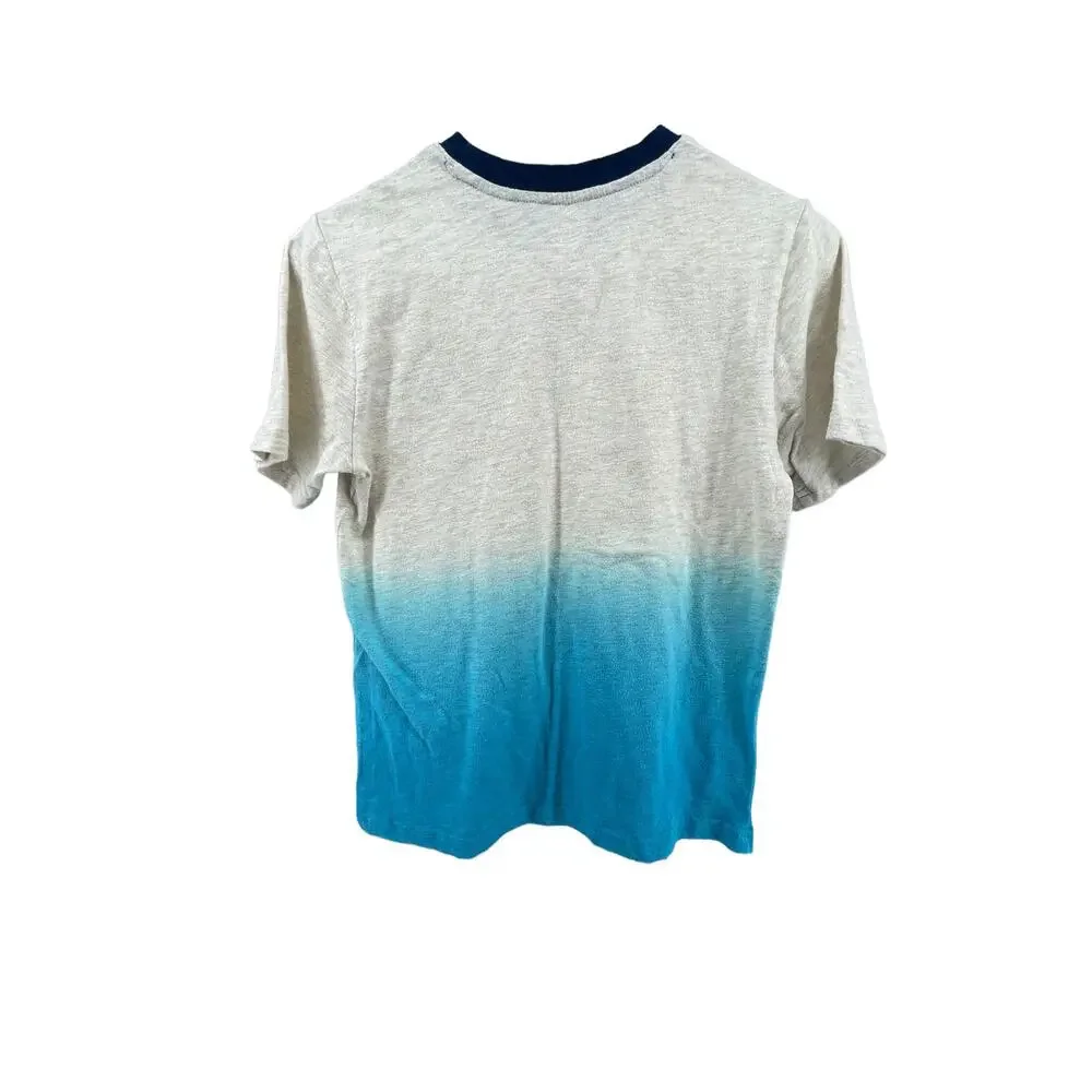 Wonder Nation Boys Gray Blue Dip Ombre Dye T-Shirt Youth Size Large 10-12